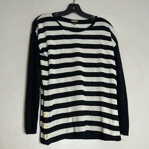 Dana Buchman striped metallic long sleeve shirt medium women’s
